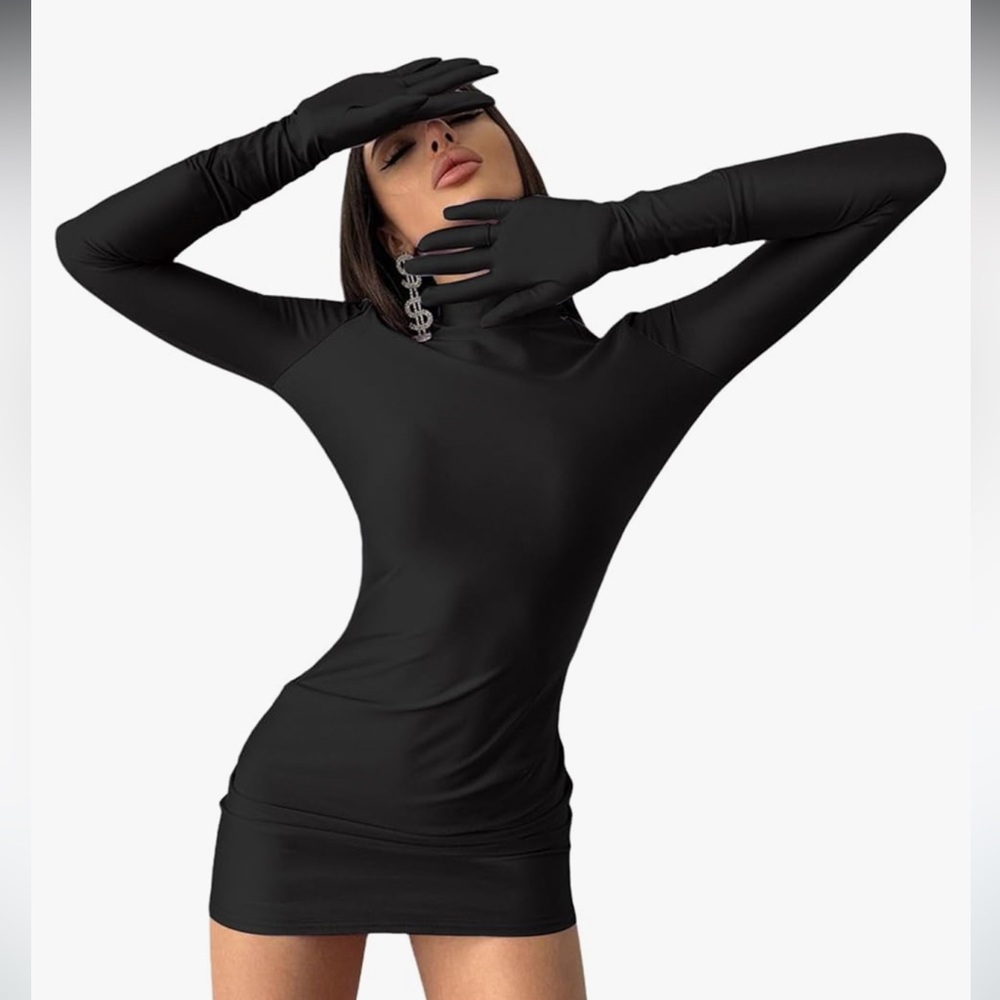 Full glove stocking dress bodysuit silky stretchy goth bondage fetish bondage